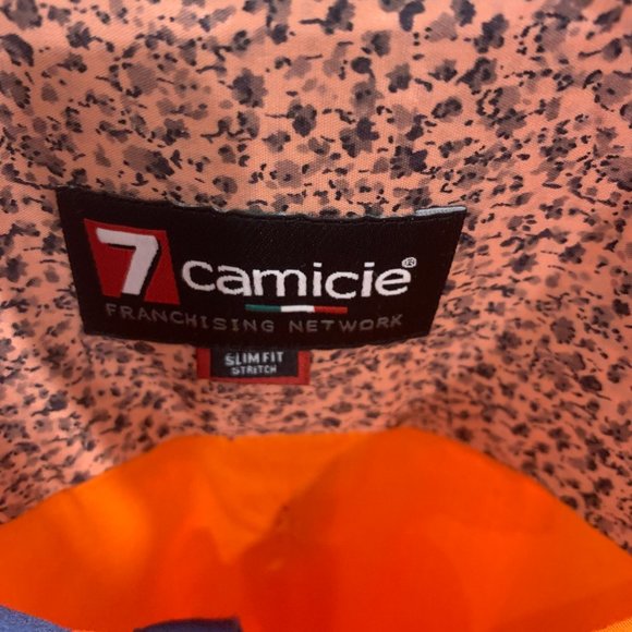 7 Camicie slim fit Orange Short Sleeve Button Down Shirt size XL - Picture 2 of 10